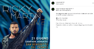 Notizia "bomba": Ricky Martin in concerto al Sanpark di San Benedetto